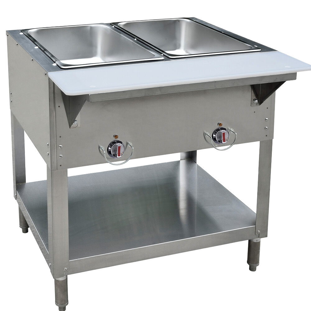 (LP) Propane Hot Steam/Food Table w/ (2) Wells & Cutting Board<br />
