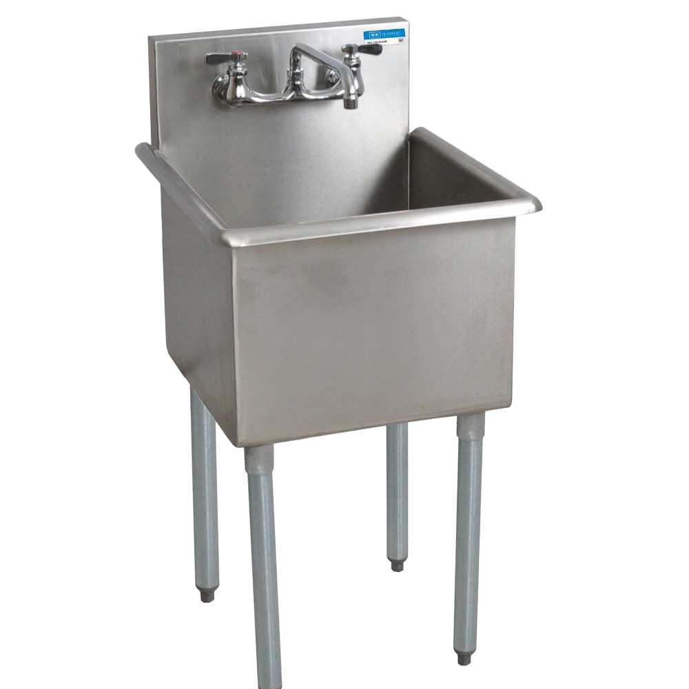 Stainless Steel 1 Compartment Budget Sink, Rolled Front & Side Edges 18LX18WX14D<br />
